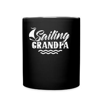 Grand-père à voile Marins Voilier - Mug uni - noir - Devant