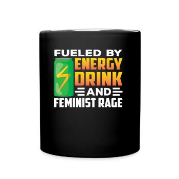 Alimenté par les boissons énergisantes et la colère féministe - Mug uni - noir - Devant