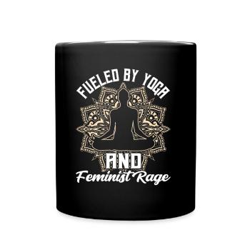 Driven by yoga and feminist anger women - Full Colour Mug - black - Front
