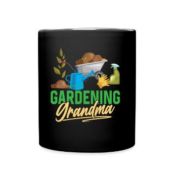 Gartenarbeit Oma Garten Großmutter Gärtnerin - Tasse einfarbig - Schwarz - Vorne