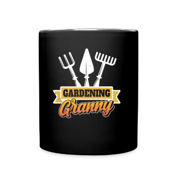 Gartenarbeit Oma Großmutter Gärtnerin Garten - Tasse einfarbig - Schwarz - Vorne