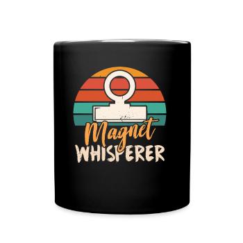 Magnet Flüsterer Magnetfischer Magnetfischen - Tasse einfarbig - Schwarz - Vorne