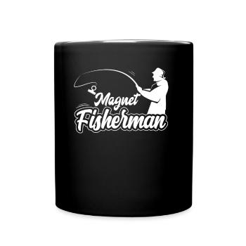 Magnetfischer Magnet Magnetfischen - Tasse einfarbig - Schwarz - Vorne