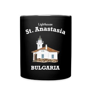 Bulgaria Lighthouse Monastery Island St. Anastasia - Full Colour Mug - black - Front