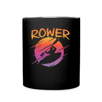 Ruderer Ruder Ruderboot Rudersport Rudern - Tasse einfarbig - Schwarz - Vorne