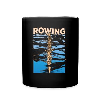 Rudern Ruder Ruderer Rudersport Ruderboot - Tasse einfarbig - Schwarz - Vorne