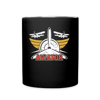 Airplane Jet Pilot Light Aircraft Light Aircraft - Full Colour Mug - black - Front