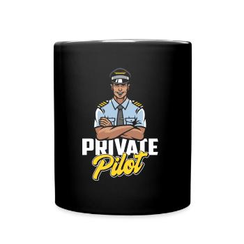 Privatpilot Jet Kleinflugzeug Leichtflugzeug - Tasse einfarbig - Schwarz - Vorne