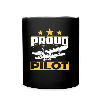 Proud Pilot Jet Light Aircraft Light Aircraft - Full Colour Mug - black - Front