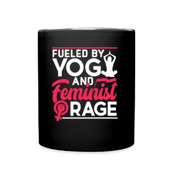 Driven by yoga and feminist anger women - Full Colour Mug - black - Front