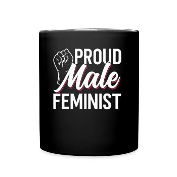 Proud Male Feminist Feminism Women - Full Colour Mug - black - Front