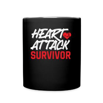 Überlebender Eines Herzinfarkts Herzinfarkt - Tasse einfarbig - Schwarz - Vorne