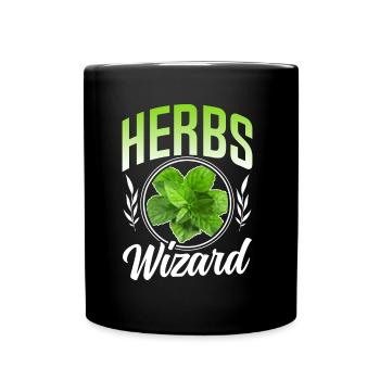 Herb Wizard Herb Garden Herbalism - Full Colour Mug - black - Front