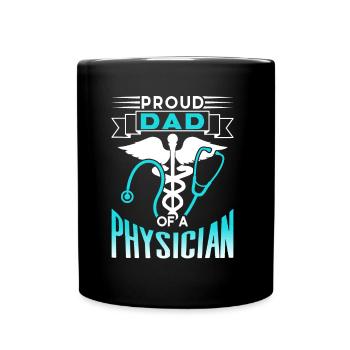Fier père d’un médecin médecin médecin médecin médecin - Mug uni - noir - Devant