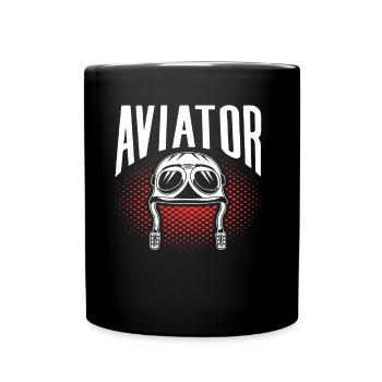 Pilot Jet Light Aircraft Pilot Light Aircraft - Full Colour Mug - black - Front