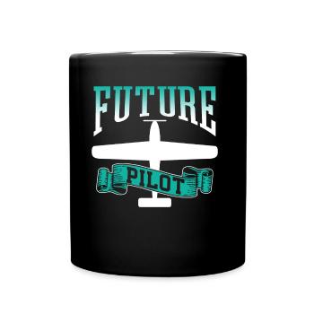 Future Pilot Leichtflugzeug Kleinflugzeug Jet - Tasse einfarbig - Schwarz - Vorne