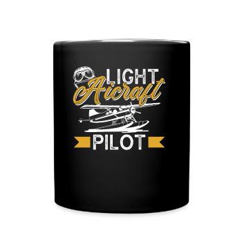 Pilot of a light aircraft Jet small aircraft - Full Colour Mug - black - Front