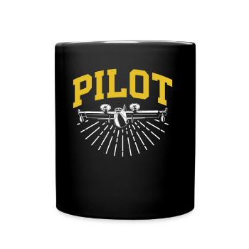 Pilot Privatflugzeug Leichtflugzeug Kleinflugzeug - Tasse einfarbig - Schwarz - Vorne