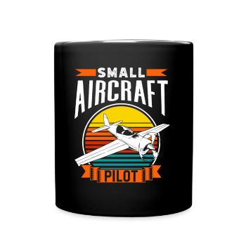 Pilot of a light aircraft Jet small aircraft - Full Colour Mug - black - Front