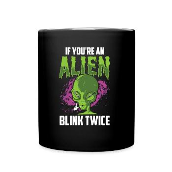 Si vous êtes un extraterrestre, clignez des yeux deux fois astronaute - Mug uni - noir - Devant