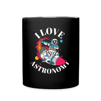 J’adore l’astronomie Astronaute spatial - Mug uni - noir - Devant