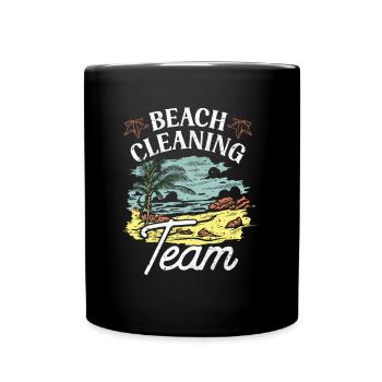 Équipe de nettoyage de plage Nettoyage de plage Plage - Mug uni - noir - Devant