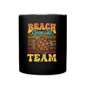 Beach Clean Up Team Beach Beach Cleaning - Full Colour Mug - black - Front