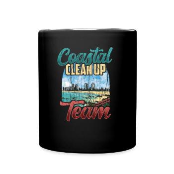 Nettoyage de la plage Équipe de nettoyage côtier de la plage - Mug uni - noir - Devant