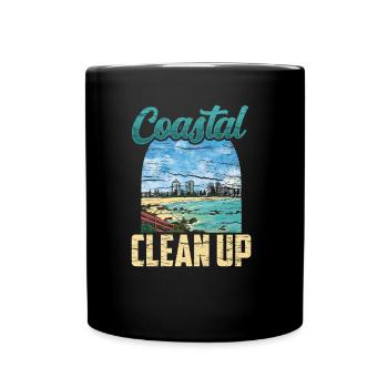 Coastal Cleanup Beach Clean Up Beach - Full Colour Mug - black - Front