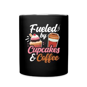 Propulsé par Cupcakes et Coffee Cupcake Eating - Mug uni - noir - Devant