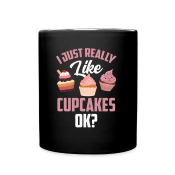 J’aime vraiment les cupcakes cupcakes sucrés - Mug uni - noir - Devant