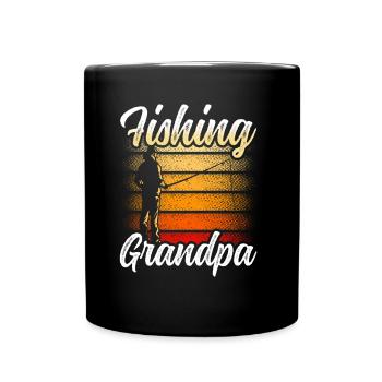 Fishing Grandpa Fishing Angler Fisherman Fishing - Full Colour Mug - black - Front