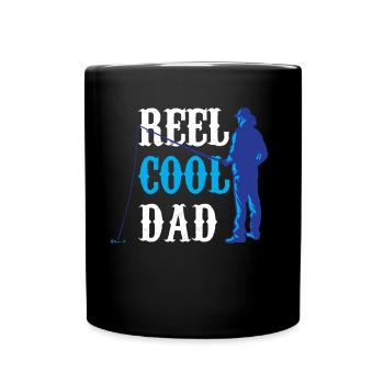 Reel Cool Papa Fischen Fischer Angeln Angler - Tasse einfarbig - Schwarz - Vorne