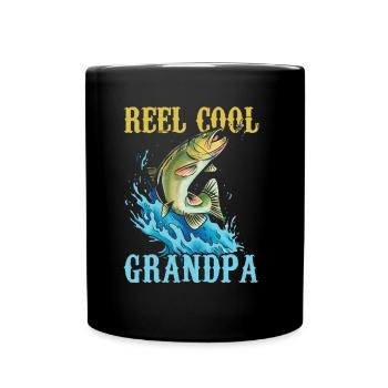 Reel Cool Grandpa Angler Fishing Fishing Fisherman - Full Colour Mug - black - Front