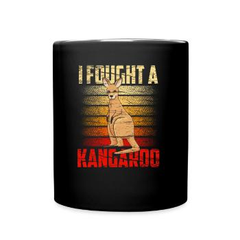 I fought with a kangaroo animal kangaroos - Full Colour Mug - black - Front