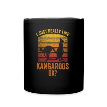 I just like kangaroos very much kangaroo animal - Full Colour Mug - black - Front