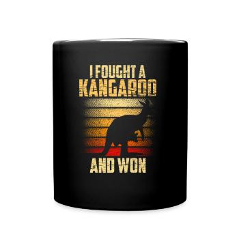 I fought with a kangaroo and won kangaroos - Full Colour Mug - black - Front