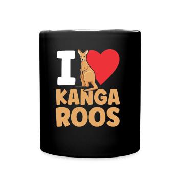 I love kangaroos lover kangaroo animal - Full Colour Mug - black - Front
