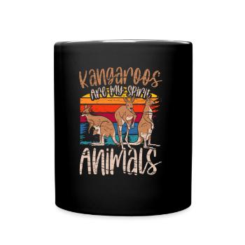 Les kangourous sont mes animaux préférés Animaux kangourou - Mug uni - noir - Devant