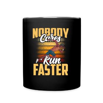 No one cares about running fast runners - Full Colour Mug - black - Front