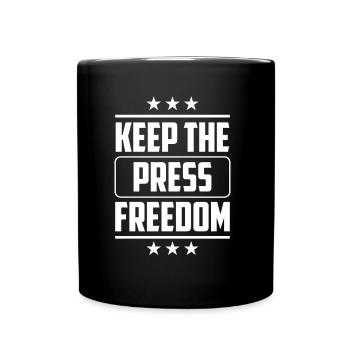Die Pressefreiheit Erhalten Journalist Presserecht - Tasse einfarbig - Schwarz - Vorne