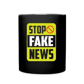 Stop fake news Press freedom Press law - Full Colour Mug - black - Front