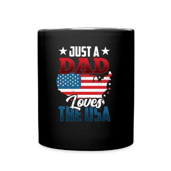 Seulement un père qui aime les États-Unis Amérique États-Unis - Mug uni - noir - Devant