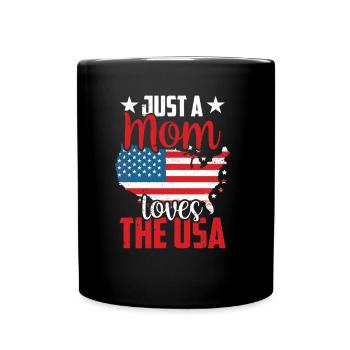Seulement une mère qui aime les États-Unis États-Unis Amérique - Mug uni - noir - Devant