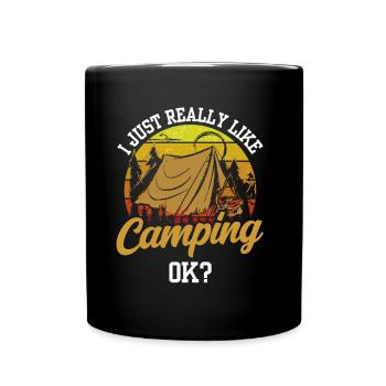 J’aime juste camper très bien camper camping - Mug uni - noir - Devant