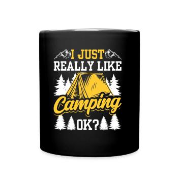 J’aime juste camper très bien camper camping - Mug uni - noir - Devant