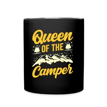 Königin Des Wohnmobils Camping Camper Campen - Tasse einfarbig - Schwarz - Vorne