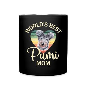Hungarian Pumi Dog - Full Colour Mug - black - Front