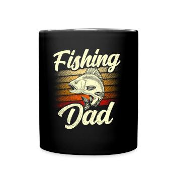 Angeln Papa Fischer Angler Fischen Angel - Tasse einfarbig - Schwarz - Vorne