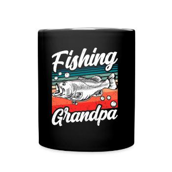 Fishing Grandpa Fisherman Fishing Fishing Anglers - Full Colour Mug - black - Front